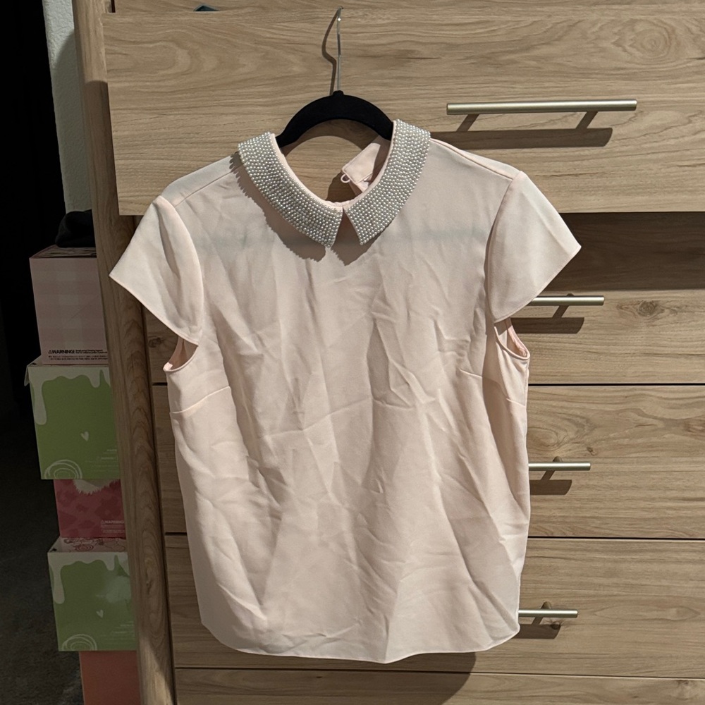 Ted Baker Pearl-Collared Pink Blouse